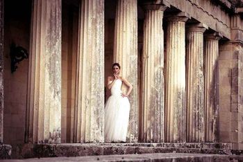 Fotografia della sposa al palazzo