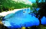 Corfu - the Barbati beach with the clear water
