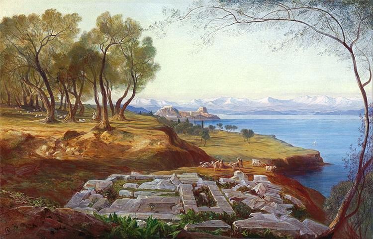 Hotel Corfu Secret - Historical photo with ancient finds on a beach in Corfu.